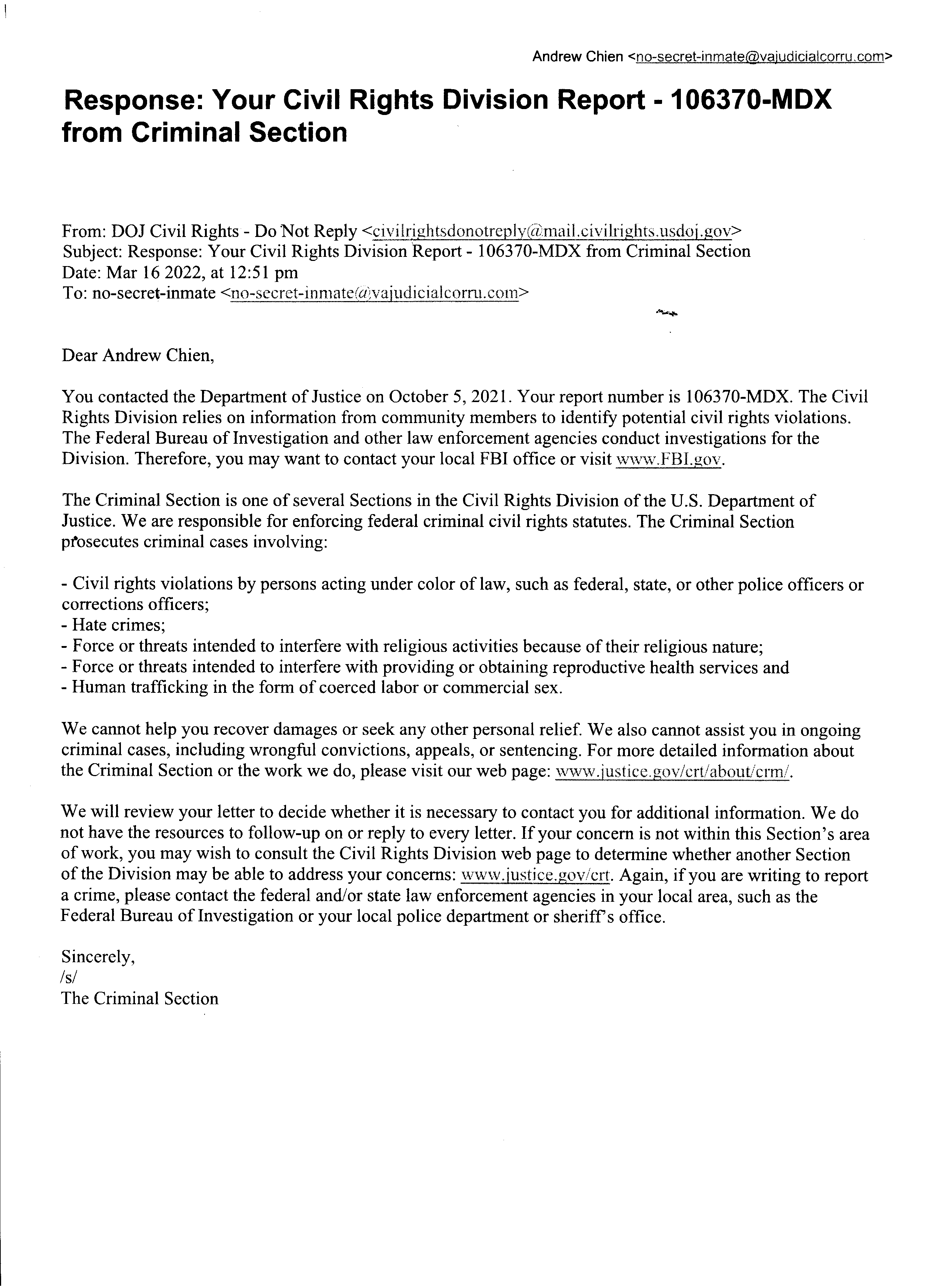 DOJ Criminal Division Letter(2)