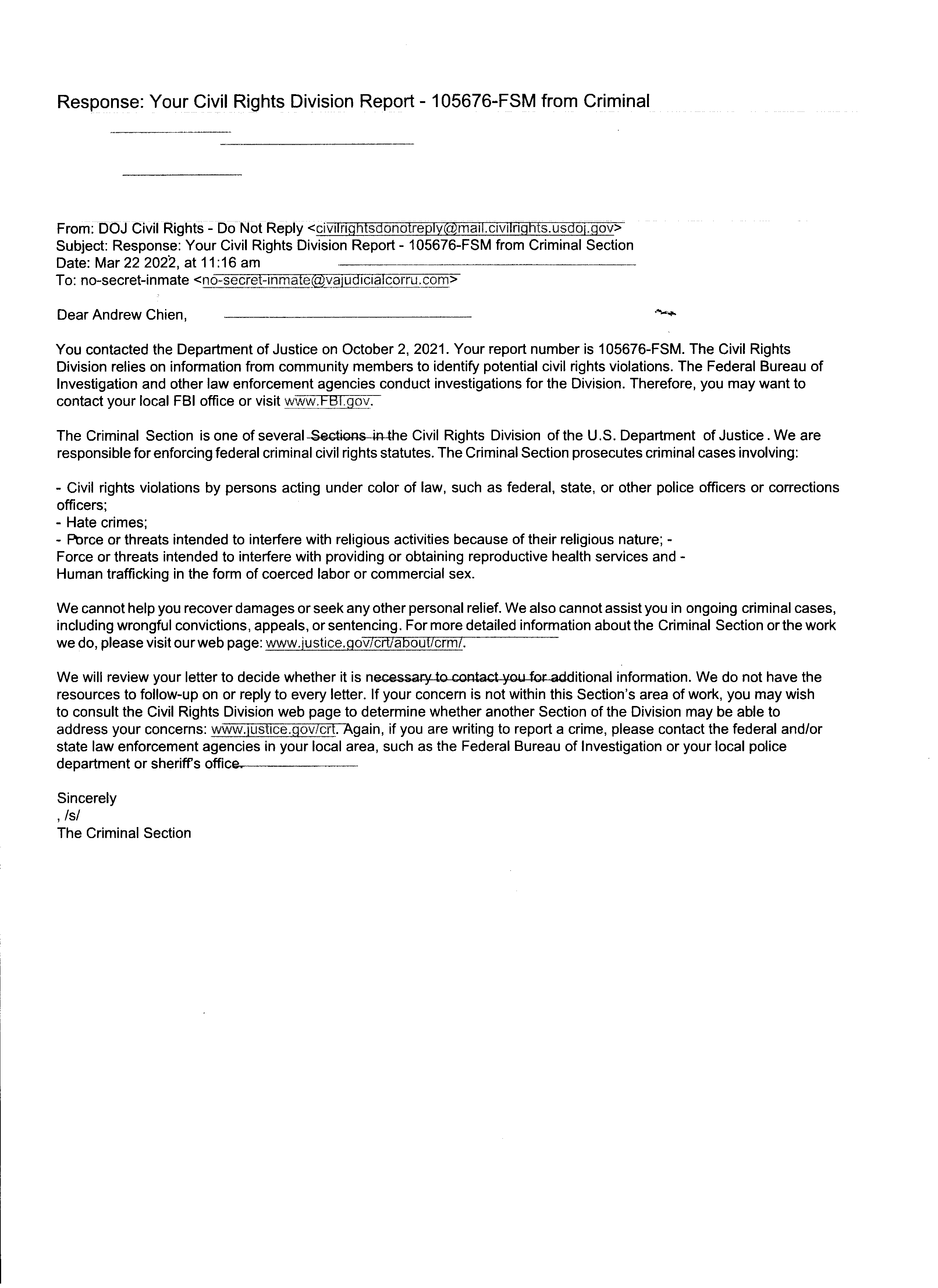 DOJ Criminal Division Letter(1)